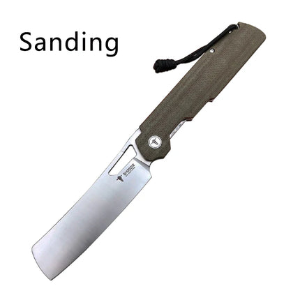 New Original SHOOZIZ XUN120 series XUN119 D2 Steel Flax Handle Folding Knife Brass Washer Outdoor Camping EDC Pocket Tool