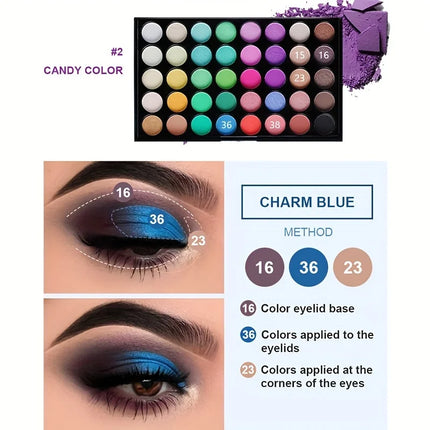 40 Colors Ultimate Eyeshadow Palette Matte & Shimmer Finishes Earth Tones Long-Lasting Smudge Proof Makeup Kit Korea Cosmetics