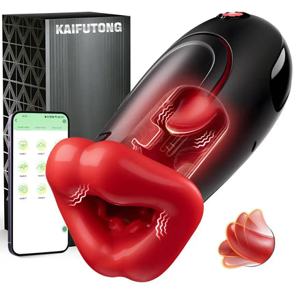 Male Masturbator Squeezable Electric 10 Licking Vibrator Mode Deep Throat Mouth Blowjob 360° Wrapped Penis Pocket Puss Sex Toys