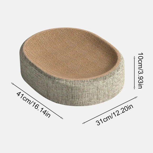 2-in-1 Cat Scratching Board: Furniture Protector, Claw Grinding Toy, Oval Sisal Weave, Wear-Resistant Cat Bed, Cat Accessories