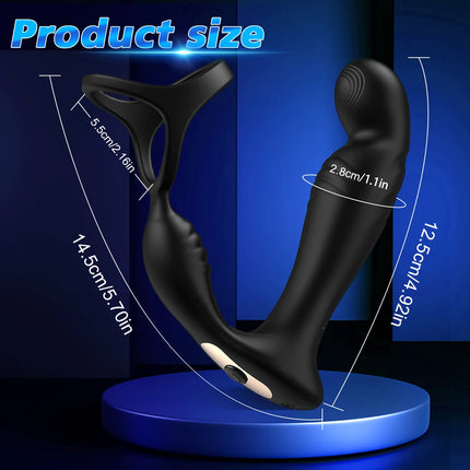 Swing Prostate Massager for Man Gay Anal Vibrator with Delay Ejaculation Ring Prostate Stimulator Butt Plug Male Sex Toys