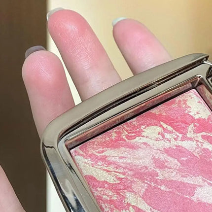 Hourglass Shining Powder Blusher Highlighter Matte Fine Shimmer Blusher Face Cute Makeup Korean Cheek Pressed Powder