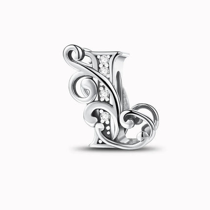 925 Sterling Silver English Letter Charms Beads Fit Original Pan DIY Bracelets Making Gift Of High Quality Fine Jewelry