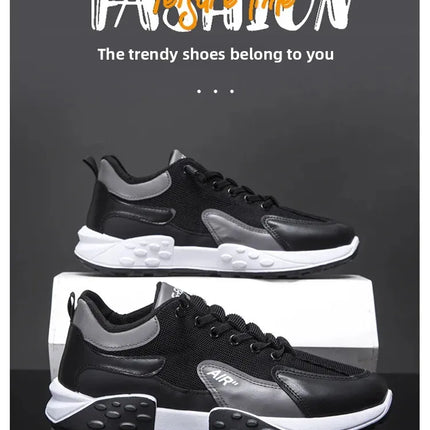 Men's Spring New Sport Shoes Casual Classic Trendy Thick Bottom Leisure Shoes Breathable Microfiber Upgraded Spring Autumn