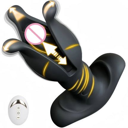 Prostate Massage Vibrator Anal Plug 9-Speed Vibrating Dilator  Shock Slap  Telescopic Vibrating Anal Plug Male Gay Sex Toy