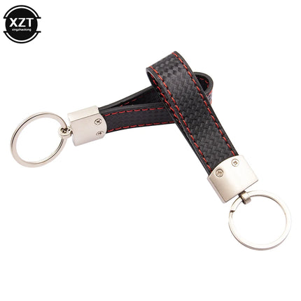 Fashion Black-red Leather Car Keychain Key Ring For Audi Sline RS VW R M AMG Rline GTI 3-color sports Key Chain Pendant