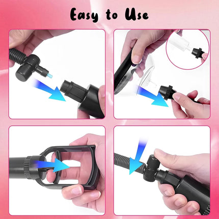 Manual Vacuum Nipple Sucking Clitoral Vaginal Breast Pump for Women Adult Intimacy Toy with 2 Sizes Increased Pleasure