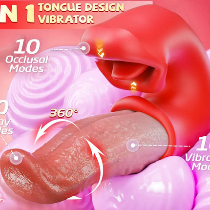 3 in 1 Realistic Tongue Vibrador Adult Sex Toys Clitoris Stimulator Dildo Vibrating Occlusion Swinging Female Masturbator 599