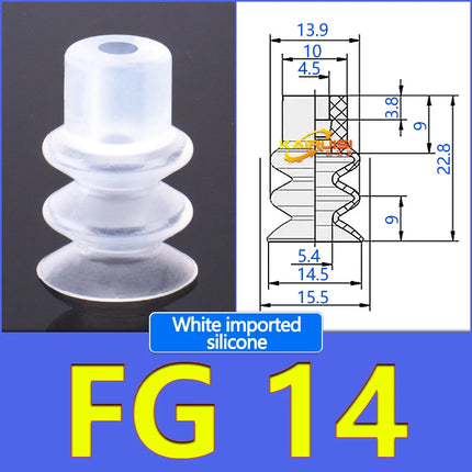 5Pcs FG Series Corrugated vacuum suction cup Imported silicone and nitrile rubber materials FG-3/7/9/12/14