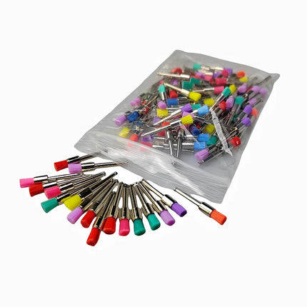 JUMTOP 100Pcs Dental Prophy Brushes Polishing Polisher Disposable Latch Type Prophylaxis Brushes Used for Stain Removal
