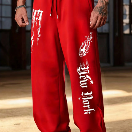 Men'S Versatile Solid Color Drawstring Loose Casual Sports Pants，Spring And Autumn Men'S Outdoor Home Casual Trousers