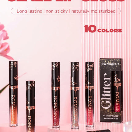 1Pc Lip Gloss Pearlescent particles shimmer Suitable for party, stage, Valentine's Day gift, daily wear