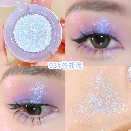 Potato Texture Glitter Eyeshadow Palette Pearlescent Diamond Monochrome Highlighter Powder Brighten Shiny Eyes Makeup Cosmetics