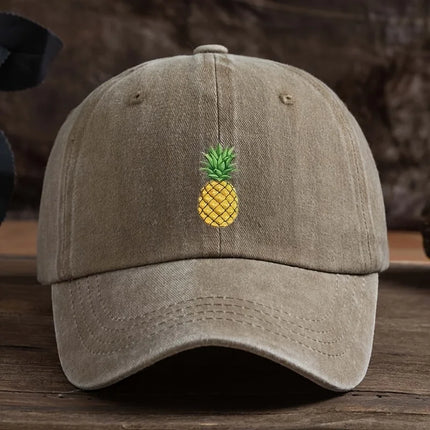Pineapple printed baseball cap, outdoor casual hat, sports and daily outfit, fashionable headwear, street style