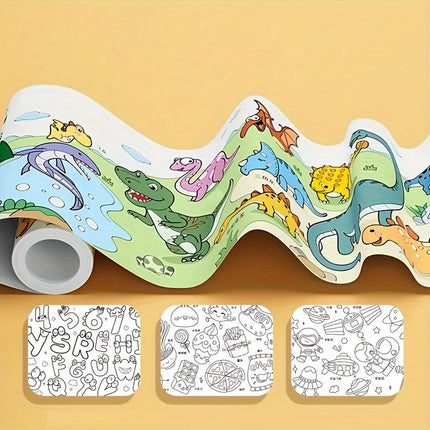 Children's Drawing Kit, 3m Long Doodle Paper Rolls, Doodle Scrolls, DIY Painting, Stimulates Imagination, Birthday Gift, Halloween, Thanksgiving and Christmas Gift, Ideal New Year's Gift, Suitable for Creative Doodling and Pa