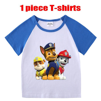 Child T-Shirt for Boys Girls Kids Shirts Baby Short Sleeve PAW Patrol Print T-Shirt Toddler Cotton Cartoon Tee Tops Clothing
