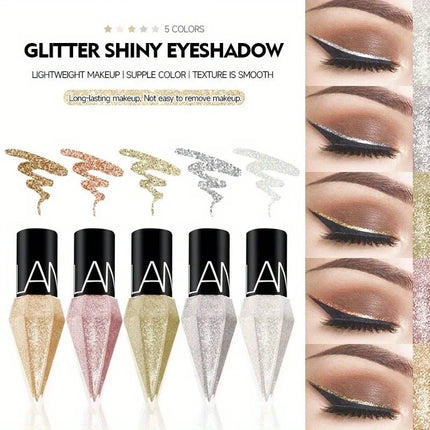 Pearlescent Glitter Diamond Liquid Eyeliner Shimmer Silver Color Waterproof Long Lasting Easy to Wear Eye Pencil Korean Makeup