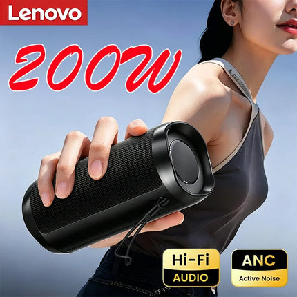 Lenovo 2026 New Portable Bluetooth Speaker Dual Stereo Subwoofer TF USB FM Radio Voice Broadcasting Outdoor Wireless Speakers