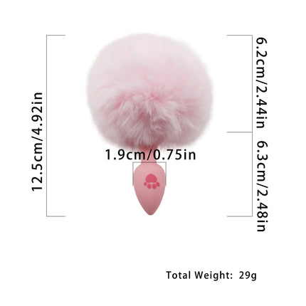 4 Sizes Cute Pink Cat's Paw Print Silicone Anal Plug Soft Tail Butt Plug Adult Game Anal Beads Erotic Cosplay Sex Toys For Women