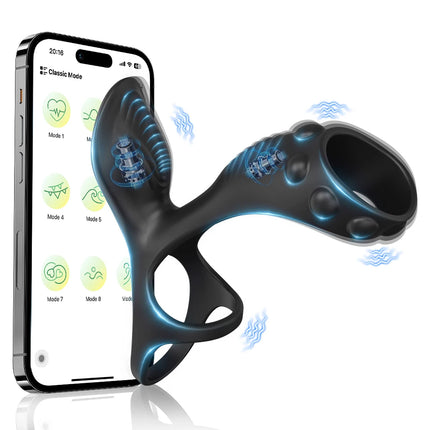 APP Control Vibrating Cock Ring Penis Ring for Men Clitoris Stimulator Vibrator for Women Ejaculation Delay Sex Toy for Couples