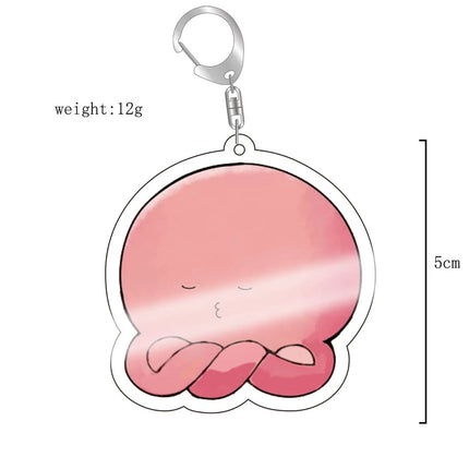 Anime Takopi’s Original Sin Cosplay Keychain Kawaii Pink Octopus Acrylic Pendant Key Chain Keyring Bag Accessories Prop Gift