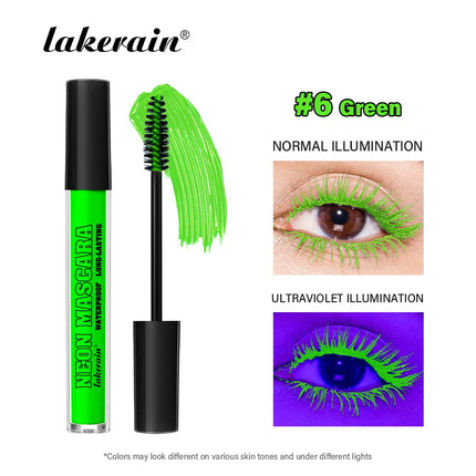 Fluorescence Mascara Waterproof Eyelash Long Lasting Fast Dry Colorful Neon Eyelashes Curling Lengthens Eye Lashes Cosmetics