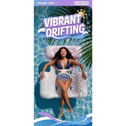 Water Inflatable Floating Row Adult Foldable Backrest Lounge Chair Inflatable Striped Floating Bed Single Hammock