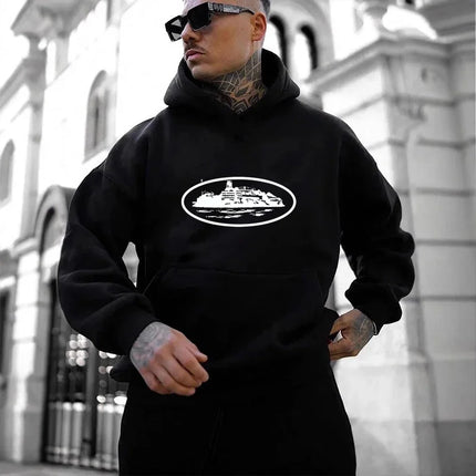 2025 Autumn/Winter New Men's and Women's Devil Island Printed Hoodie Outdoor Activity Casual Hoodie Fashion Trendy Men's Style