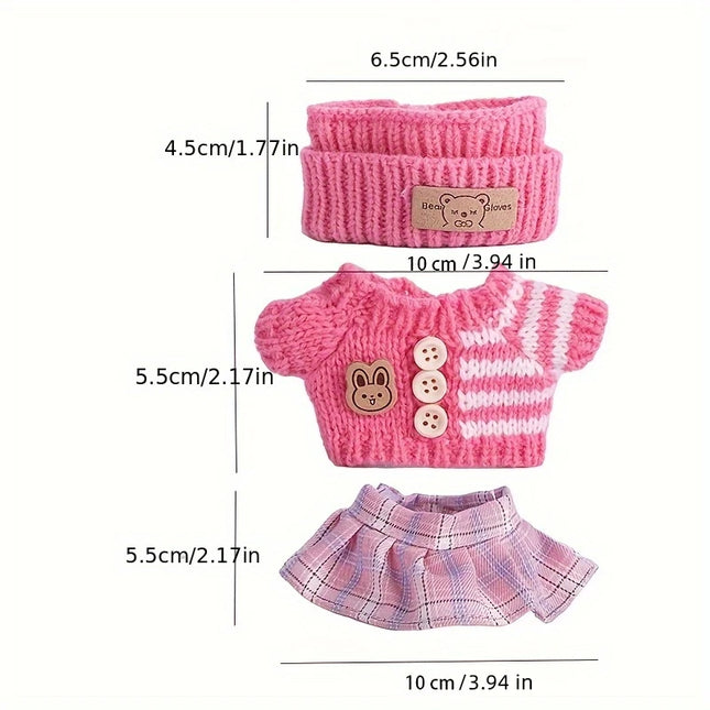 For Labubu accessories, Sitting Party Series, Classic Dress Grid. For Labubu outfit, Kid Gift, Labubu clothing, Labubu clothes.