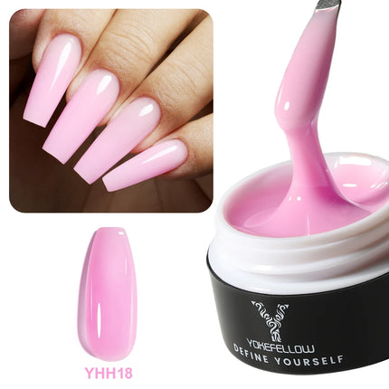 NEW YOKEFELLOW Builder Gel Nail Polish 15g Jelly Blue Hard Gel HEMA TPO Free Extension Gel Colorful Builer Varnish For Nail DIY