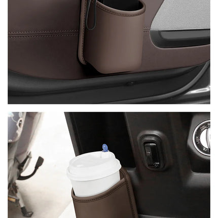 The multi-functional leather storage case for car water cups is suitable For VW Volkswagen Polo Tiguan Passat Golf Jetta Lavida