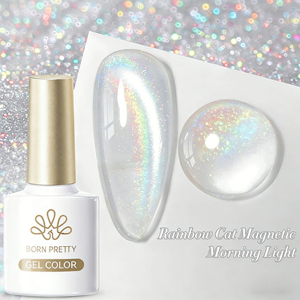 BORN PRETTY 10ml Silver Water Light Cat Magnetic Gel Nail Polish Nail Supplies Vernis Semi Permanent Gel for Fall Winter Nails