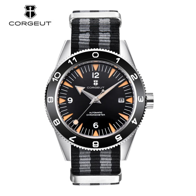 41MM Sapphire Glass 100m Waterproof Japan  Automatic Luminous Mens Watch Nylon Strap