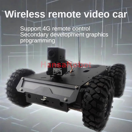 4G Wireless WiFi App RC Smart Video 4WD Robot Car Kit Off Road Obstacle Avoidance Car Mixly Graphical Program Unassembled