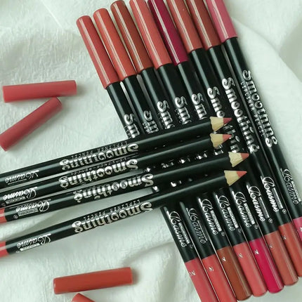 12-color Lip Liner Matte Lipstick Pencil Long-lasting Makeup Lip Liner Valentine gift 12pcs