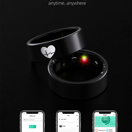 R30 ECG Smart Ring Men Women Charging Box Body Temperature Blood Pressure Health Monitor IP68 Waterproof Remote Control Rings
