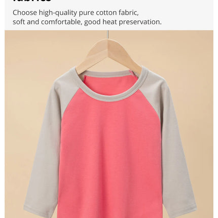 1/4 Pack 2025 New Spring and Autumn Children's Color-Block Long-sleeved T-shirt for Boys and Girls Casual Joker T-shirt