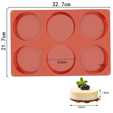 Large Round Disc Silicone Mold Hamburger Bun Pan Egg Sandwish Layer Cake Muffin Top Custard Tart Resin Coaster Kitchen Supplies
