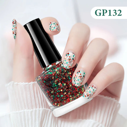 MEET ACROSS 8ml Glass Bottle Water-Based Peel Off Nail Polish Spring Summer Colorful Glitter Nail Art Varnish No Need Lamp