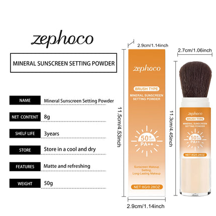8g SPF 50+ Sunscreen Setting Powder Translucent Oil Control Matte Finish Long Lasting Breathable Outdoor Face Makeup Loose