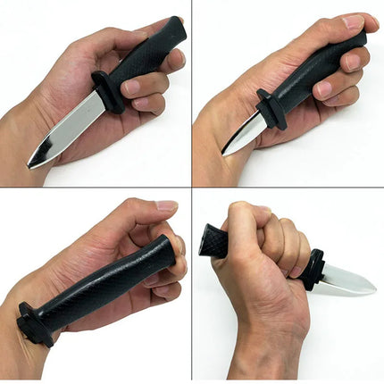 Halloween Dentures Fake Through Tongue Prank Maker Trick Dagger Knife Retractable Fake Nail Through Finger Magic Props Halloween