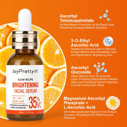 Vitamin C Face Serum Whitening Dark Spot Removal Hyaluronic Acid Facial Essence Skin Care Products 30ML