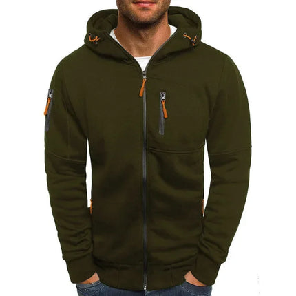 Men's Zip-Up Hoodie Jacket - Slim Fit Casual / Veste à Capuche Zippée Hommes - Coupe Ajustée Décontractée