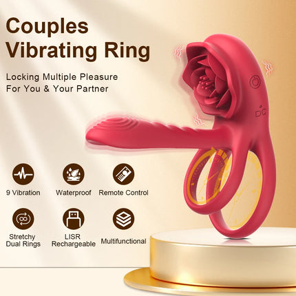 Powerful Cockring Vibrator Clitoris Stimulation Delay Ejaculation Remote Control Cock Ring Penis Ring Adults Sex Toy for Couple