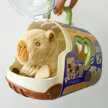 Electric Capybara Walking Doll Toy for Children with Sound Plush Animal Figure Set Random Color Electronic Vocal Doll