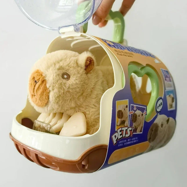 Electric Capybara Walking Doll Toy for Children with Sound Plush Animal Figure Set Random Color Electronic Vocal Doll