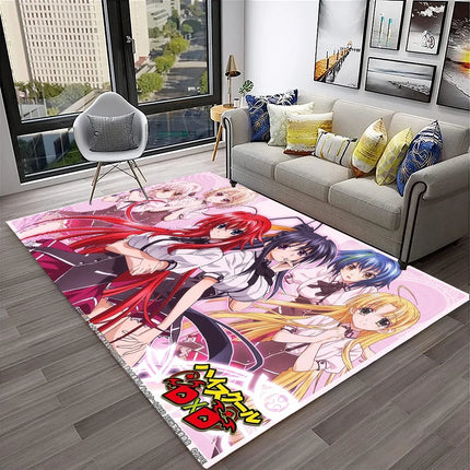 High School DxD Sexy Girl Cartoon 3D Carpet Rug for Home Living Room Bedroom Sofa Doormat Decor, Kids Area Rug Non-slip Floor Mat