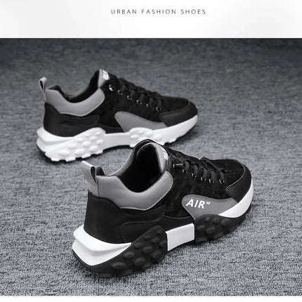 Men's Spring New Sport Shoes Casual Classic Trendy Thick Bottom Leisure Shoes Breathable Microfiber Upgraded Spring Autumn