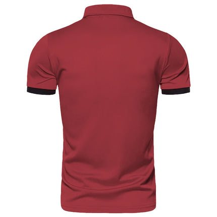 Men's Solid Color Short Sleeve T-Shirt Collar Polo Comfortable Breathable Fashion Basic Fit for Spring/Summer