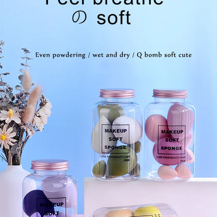 7Pcs/Set Makeup Sponge Set, Suitable for Liquid BB Cream Powder Application, Makeup Egg Dry Wet Dual-use Powder Puff